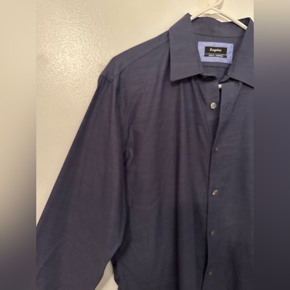 Esquire | Men’s Suit Shirt | Button Down Shirt | Navy Blue - Picture 7 of 11